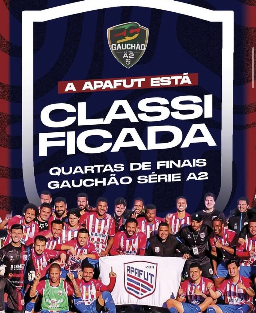 A ASSOCIAÇÃO DE PAIS E AMIGOS DO FUTEBOL ESTÁ NAS QUARTAS DE FINAIS DO GAUCHÃO!