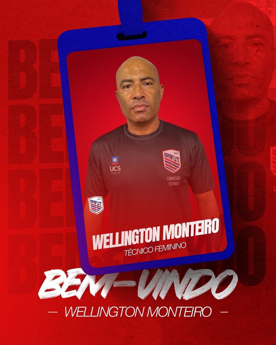 WELLINGTON MONTEIRO É O NOVO TREINADOR DA EQUIPE FEMININA DA APAFUT!